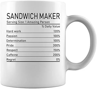 Sandwich Maker Nutrition Facts Mug - Two Sides Printed