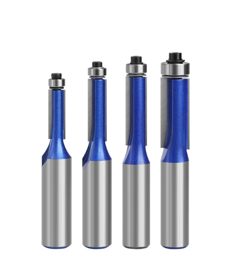 4 SZTUK 12mm 1/2 Shank Frez Frez Równomierny Z Łożyskiem Zestaw Bitów Routera Do Obróbki Drewna(12mm Shank)