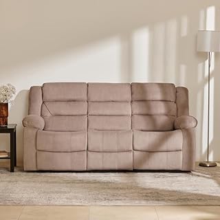 Home Centre | Helios Cairo | Fabric | Solid Wood | 3 Seater Recliners | Beige | 2 Years Warranty