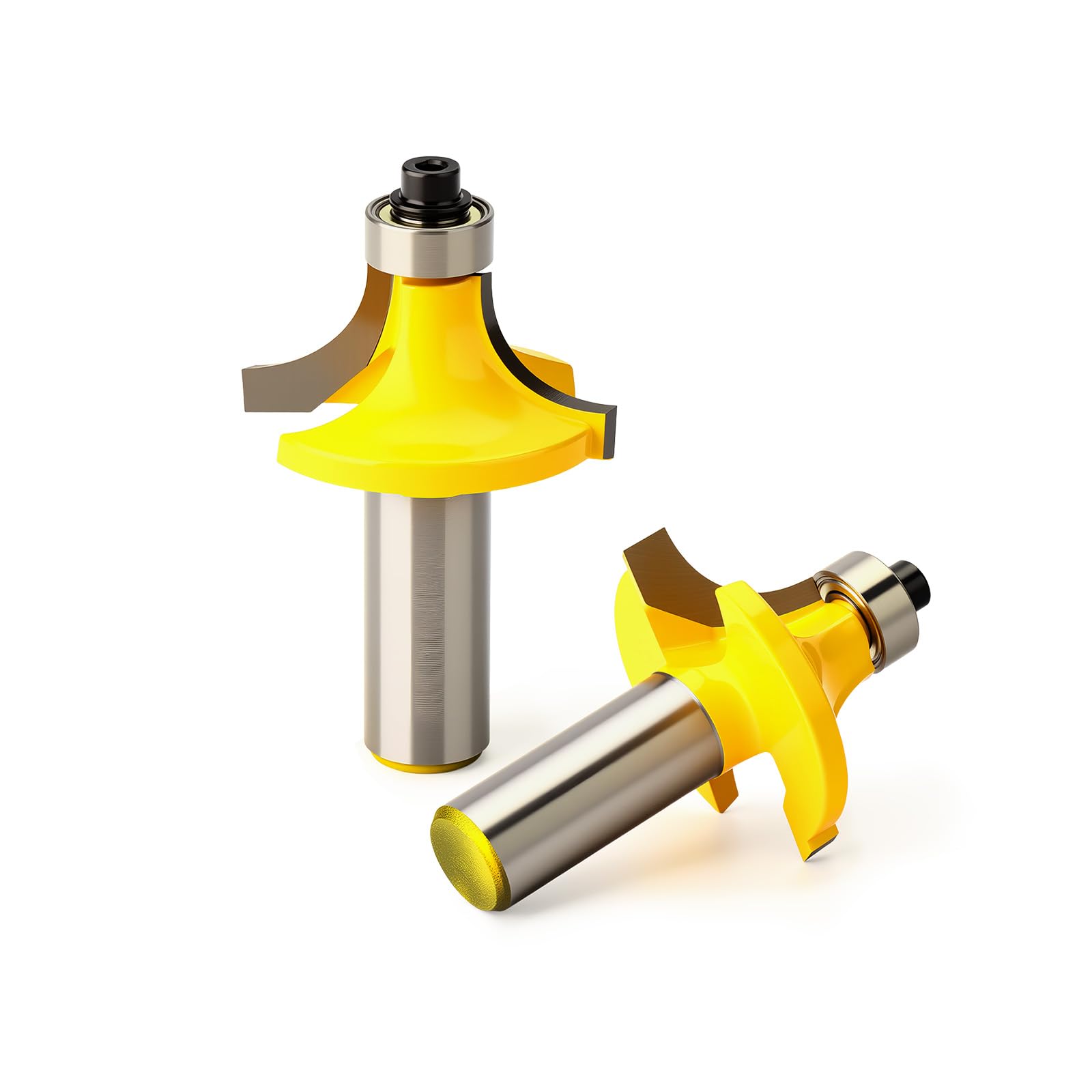 ERGAOBOY 2Pcs 1/2 Inch Shank Roundover Router Bit Set, 1/2" Radius