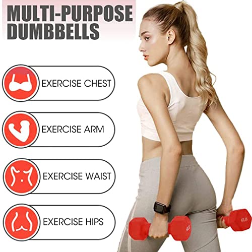 Jungaha 6Lb Dumbbells Set Of 2 Neoprene Coated Dumbbell Set Weight Set, Hex Shaped Heads Weights Dumbbells Set, Strength Training Equipment #TOP5