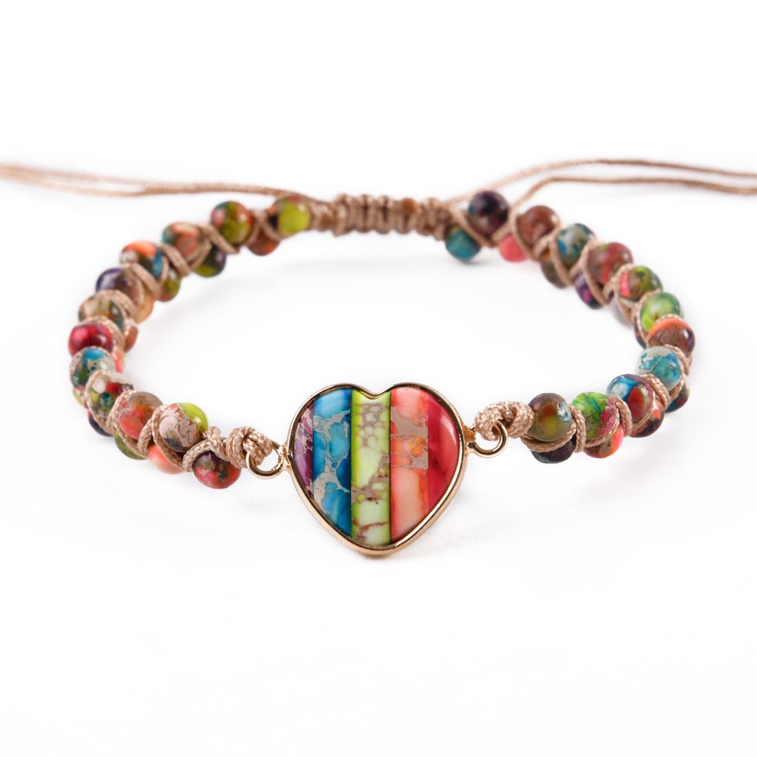 YGLINE Stone Bead Yoga Meditation Bracelet Healing Crystal Double Layer Natural Gemstone Beaded Relax Anxiety Bracelets for Women Men
