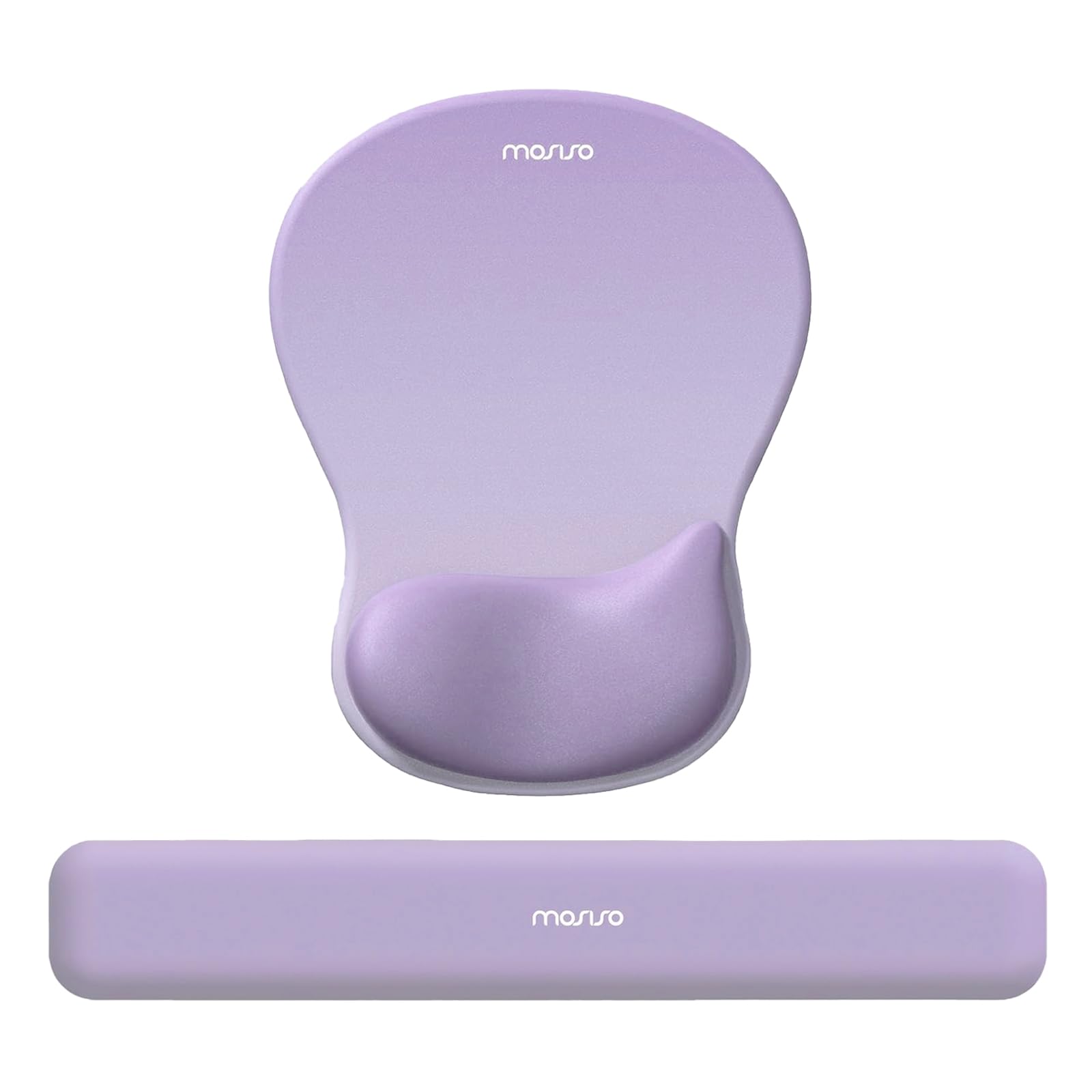 MOSISO Supporto Poggiapolsi Mouse&Tastiera,Tappetino Mouse Ergonomico con Memory Foam Concavo e Curvo,Base Antiscivolo,Sollievo Dolore,Comodo Tappetino Rettangolare Tipo Facile Casa/Ufficio, Viola