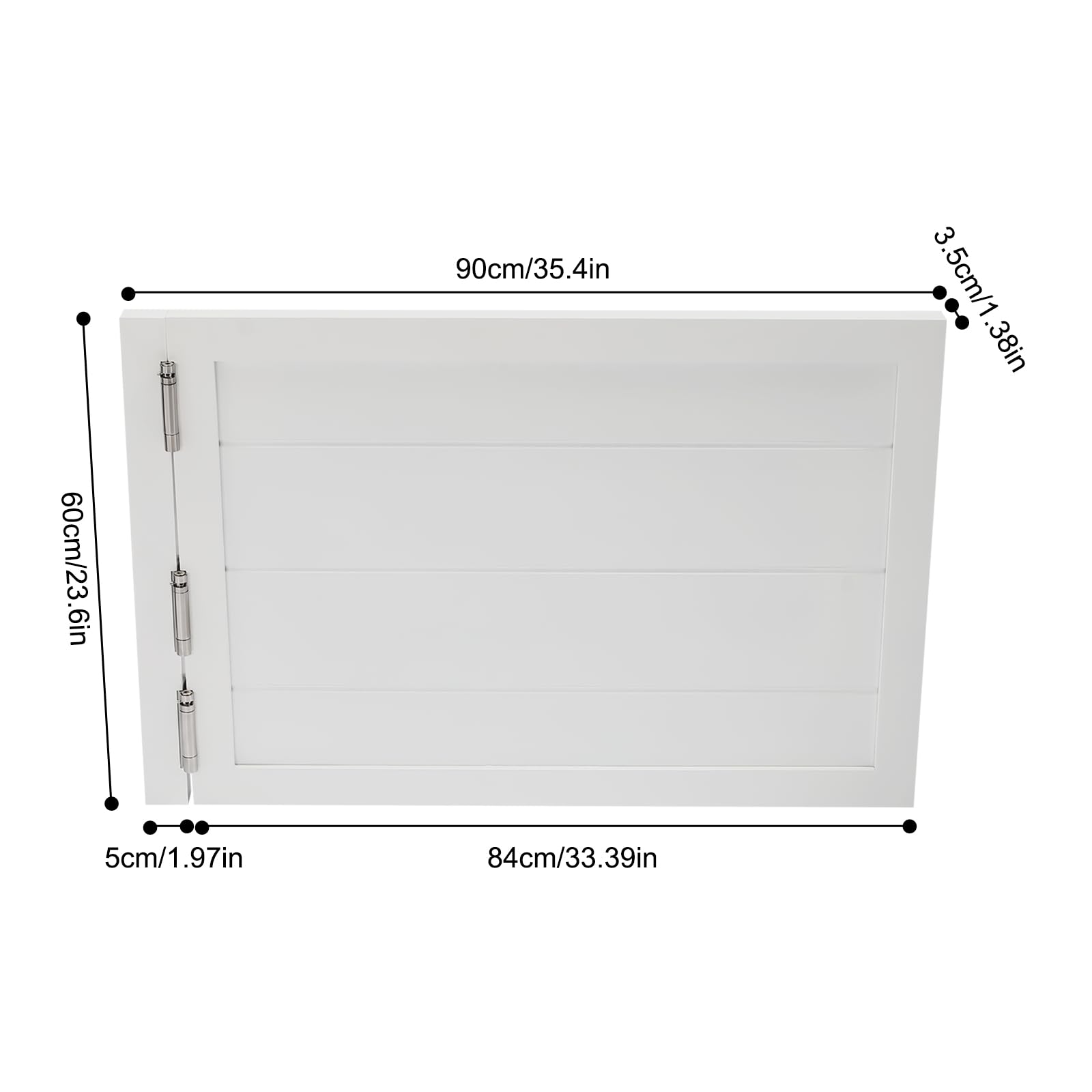 Saloon, porta basculante per bar, porta basculante, in legno massiccio, 90 x 60 cm, per pareti divisorie da bancone, terrazza, ingresso giardino (bianco)