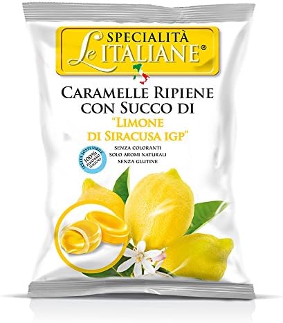 Serra Le Italiane, Italian Natural Hard Candy Filled With Lemon From Siracuse Italy, 3.5 oz