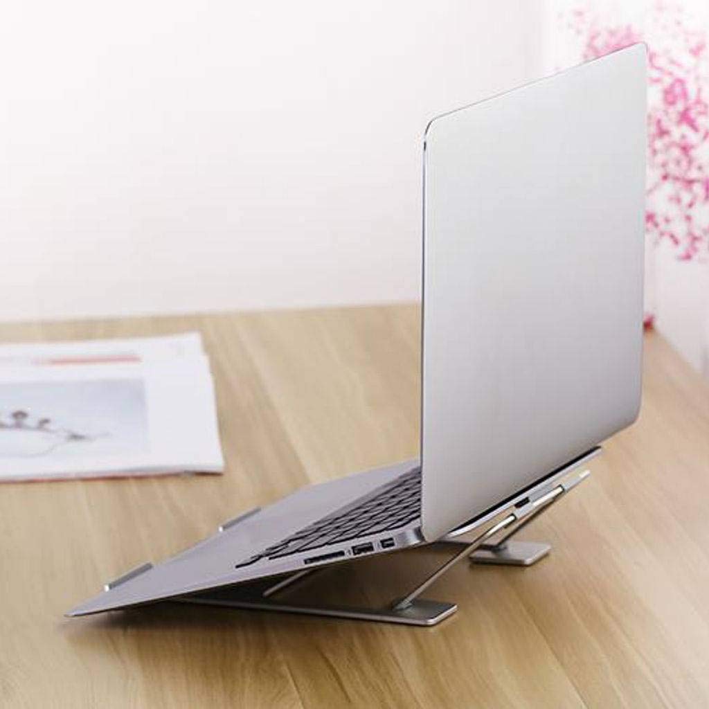Supporto per Laptop Regolabile, Supporto per Laptop Portatile Multifunzione con Raffreddamento ventilato Adatto per Notebook Laptop da 11-17,3 Pollici con Tablet-Argento
