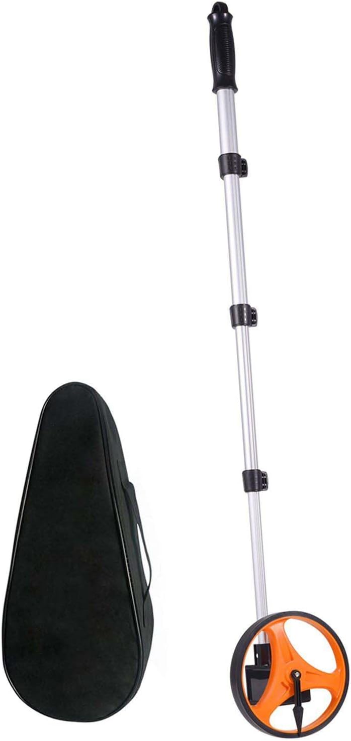 Measuring Wheel, 39.37-16.53 in Telescoping Measure Wheel, 6.3 in Wheel Diameter, Measurement 0-9,999m with Back Bag, Suitable for Lawn, Hard, Soft, Wood Road Measuring