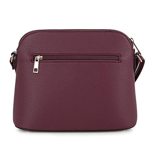 Image of SG SUGU Lunar Lightweight Medium Dome Crossbody Bag Shoulder Bag with Tassel | Zipper Pocket | Adjustable Strap