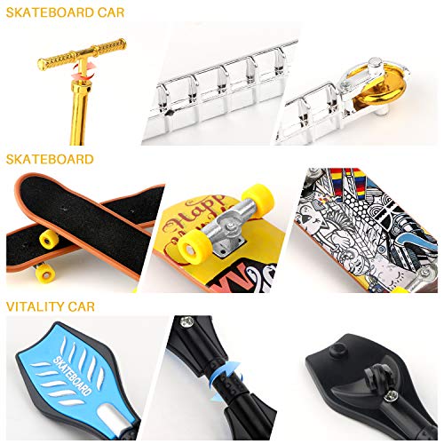 Mini Bike Finger Bike Finger Skateboard Set,Excellent Functional Miniature Toys Mini Extreme Sports Finger Bicycle Skateboard Cool Boy Toy Creative Game Toy Set Collections Cake Decoration (8Pcs) #TOP2