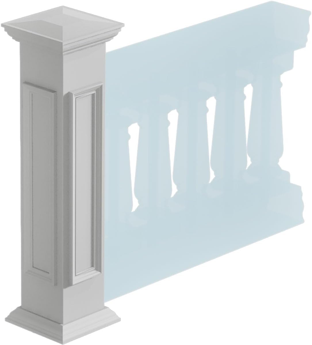 Ekena Millwork NWL08X40EPF0B0 Newel Posts, White