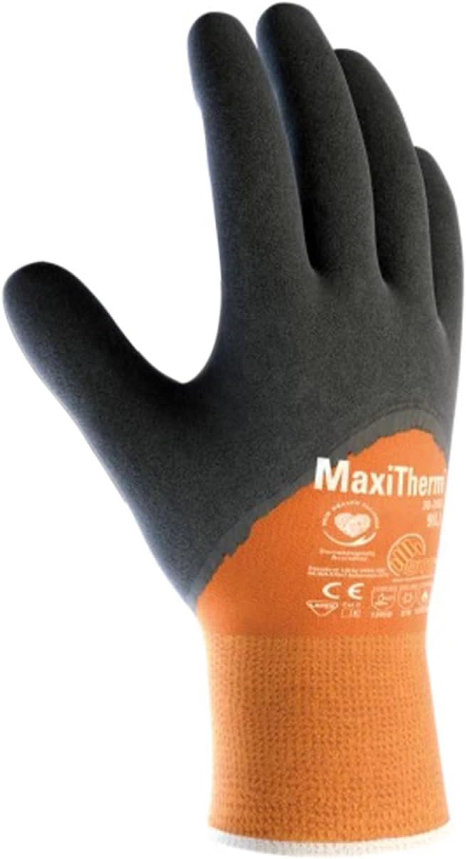 ATG MaxiTherm® 30-202 Thermal Work Gloves, 3/4 Coated Knitwrist, Natural Latex Grip, Cold Protection, EN 388 & EN 511 Certified -12 PAIR PER BOX