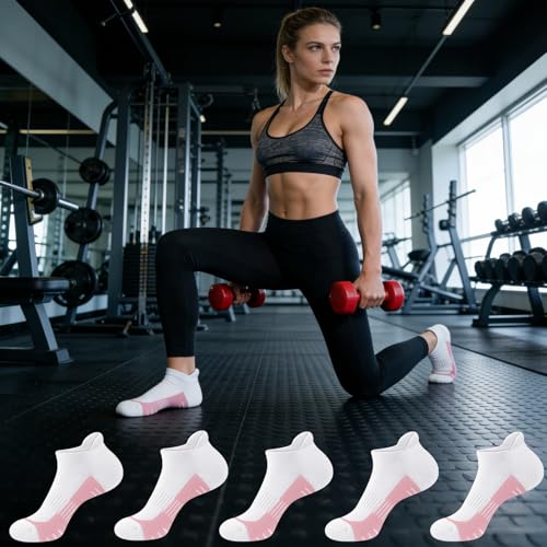 Image of cuangya Ankle Socks for Women - Athletic Low Cut Running Cushioned Socks (3-5 Pairs)