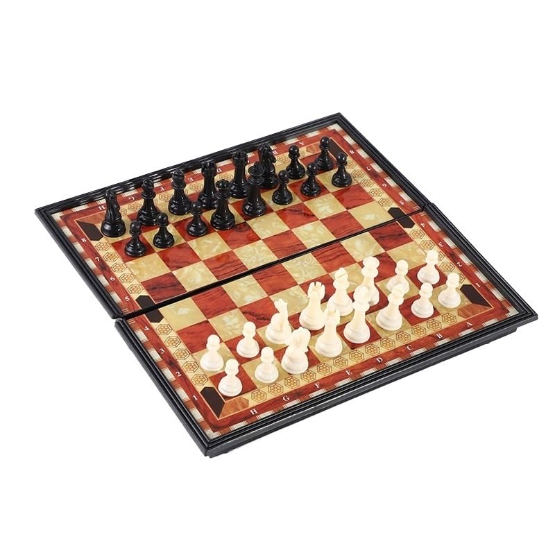 schachspiel Magnetisches Reiseschachspiel, faltbares Schachbrett, tragbares Brettspiel for Erwachsene und Kinder, kompakte Größe for Autorucksack(31 * 31cm)