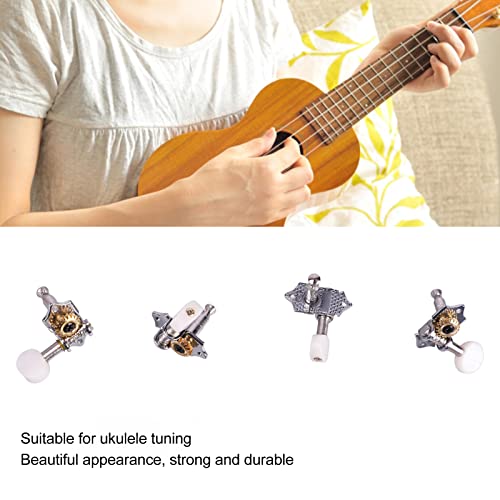 Ukulélé tuning pegs chrome metal machine head tuners 4pcs pour changer les clés