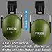 FRiEQ 37 dB NRR Sound Technology Safety Ear Muffs with LRPu Foam for Shooting, Music & Yard Work, Green