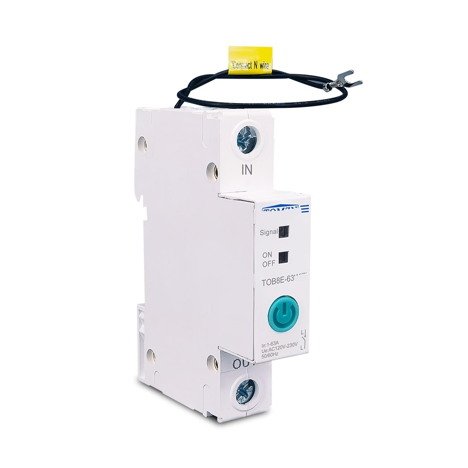Disjoncteur Rail DIN intelligent TOB8E-63 avec télécommande 18 mm 63A pour tableau électrique