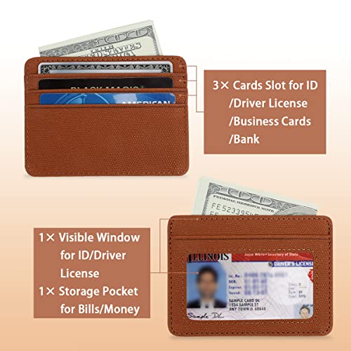 Rabbitale 2 Pack Slim Minimalist Wallet, Business Card Case Professional Pu Leather, Front Or Back Pocket Card Holder Wallet Credit Card Id Case/Holder For Men & Women. (Generation 2 Black & Brown) #TOP2