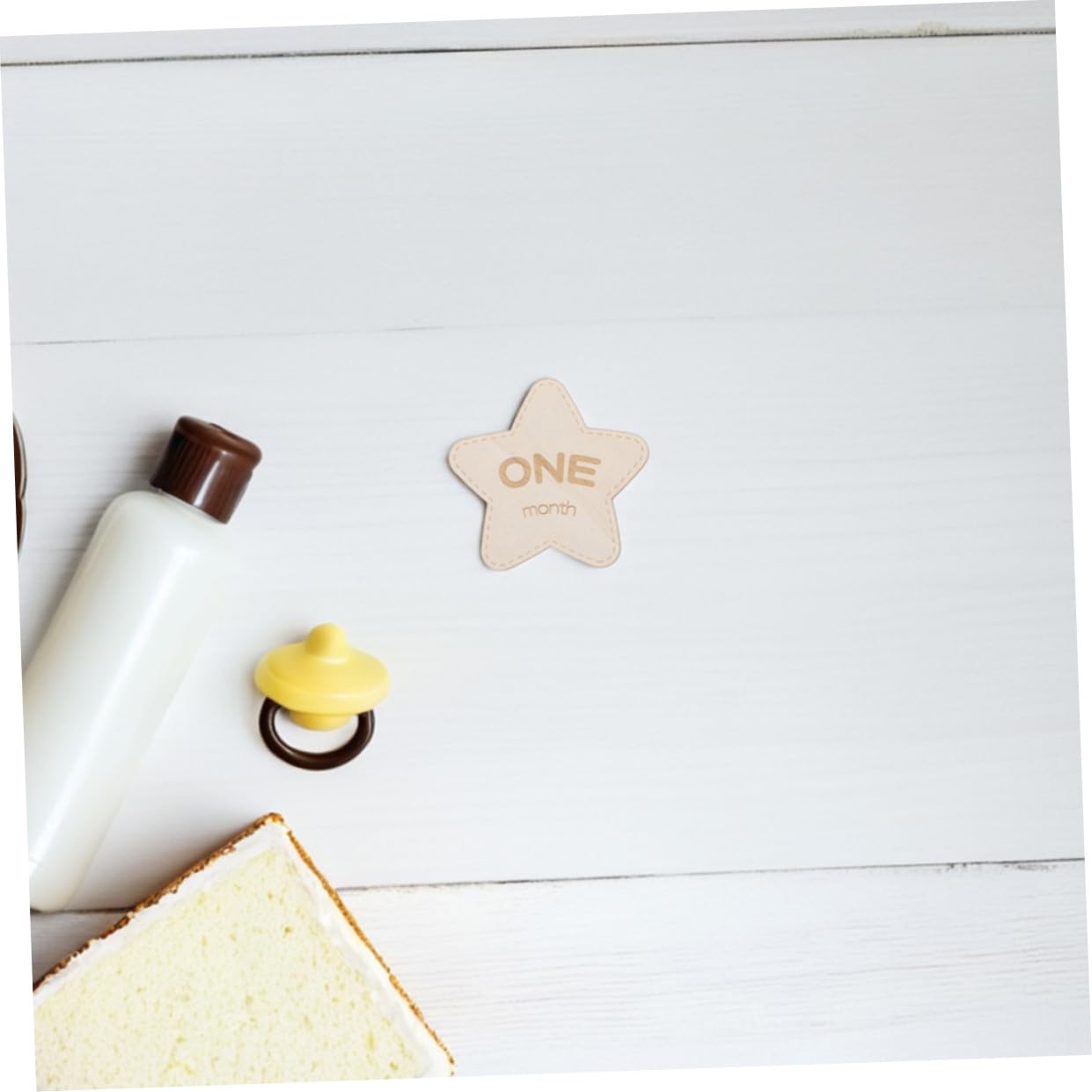 12 Piezas Tarjetas para Bebés de Madera de Discos Doble Cara para Recién Nacidos Accesorios de Fotografía Crecimiento Reversible