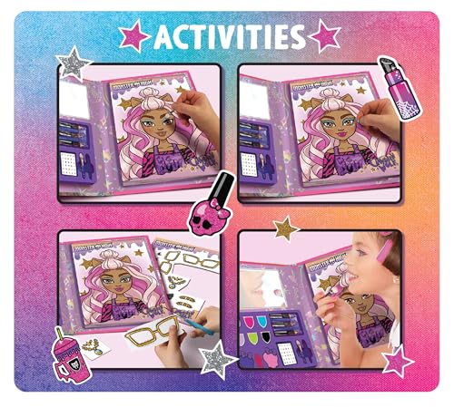 Lisciani - MONSTER HIGH - Make-up und Malaktivitätsbuch - Fantastisches Make-up - Für Kinder ab 6 Jahren - 44 Seiten - Enthält Skizzenbuch mit Make-up-Set & Spiegel
