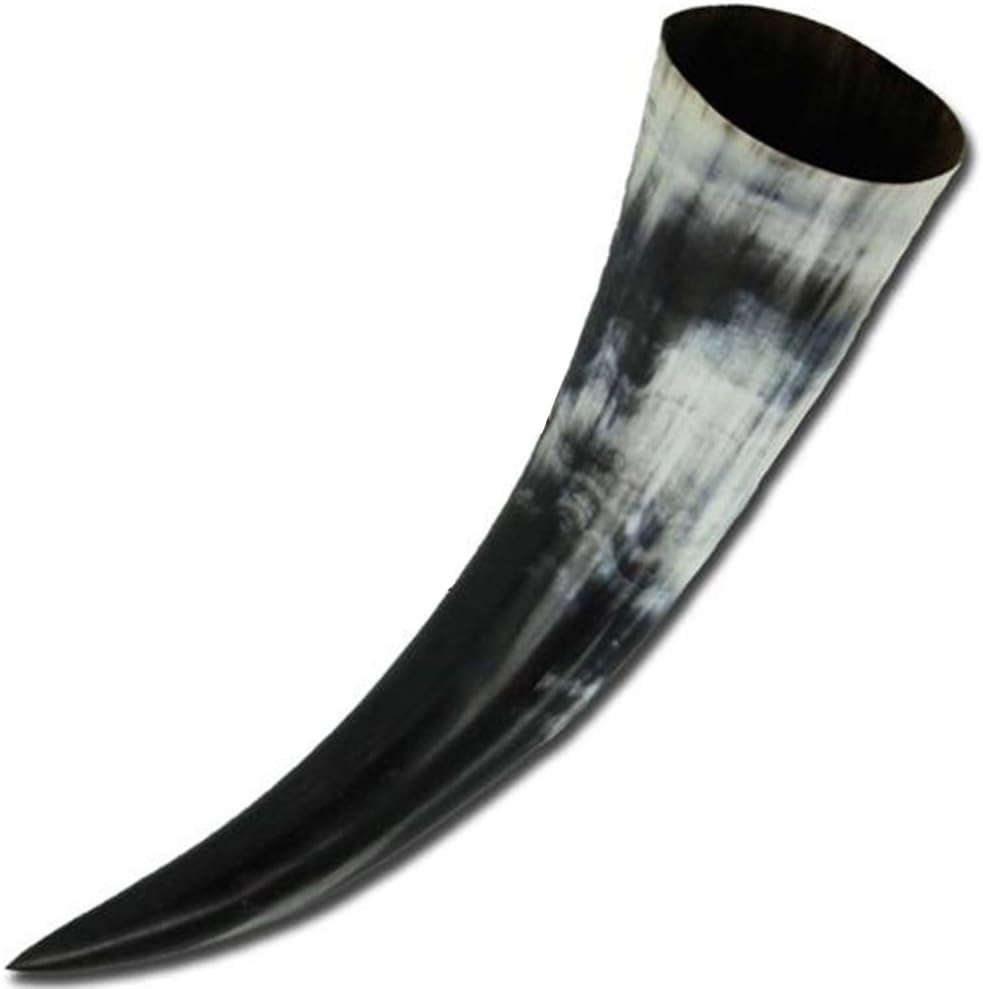 Armory Replicas German Medieval 100% Natural Cow Drinking Beer Horn Black