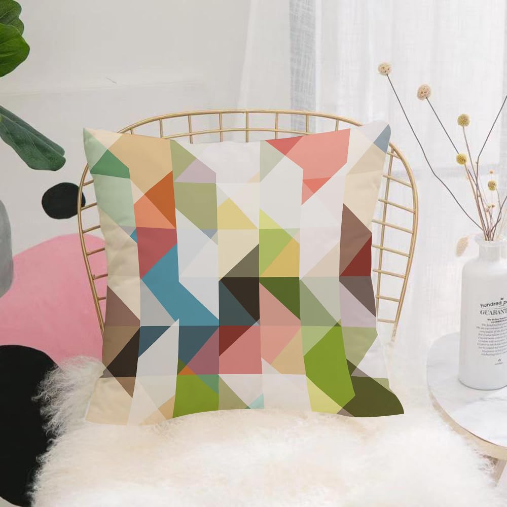 Hyosxw Seamless Pattern Of Geometric Shapes - A7 Cushion Cover,Throw Pillow Case Home Decorative For Living Room Bedroom Sofa Chair 18X18 Inch,Seamless Pattern Of Geometric Shapes,Pillowcase 45X45cm