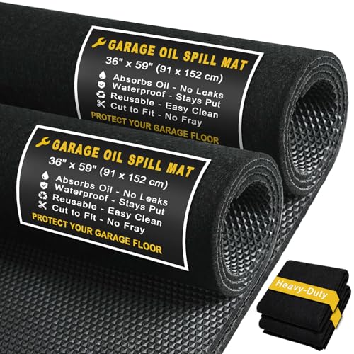 Golener 2-Pack Oil Spill Mats - Garage Floor Mat, Absorbent