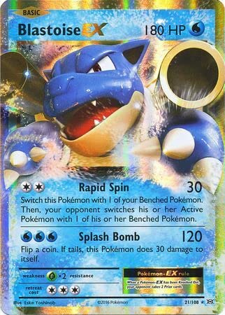 Blastoise EX 21/108 Evolutions Set ULTRA RARE Pokemon Card