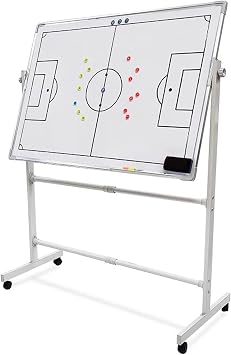 Dry Erase Coach Clipboard, Double-Sided Wheeled Whiteboards, 360 Flip Panel Design, for Soccer Basketball