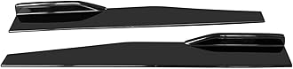 Universal 29" Side Skirt, 75cm Left/Right Glossy Black PP Side Skirt Protection Extension Rocker Splitter Diffusers