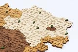 Drewniana mapa Austrii 2D - wielowarstwowa, wielokolorowa witraża, grawerowane imiona, dekoracja ścienna do biura, salonu, przedpokoju (107 x 55 cm)