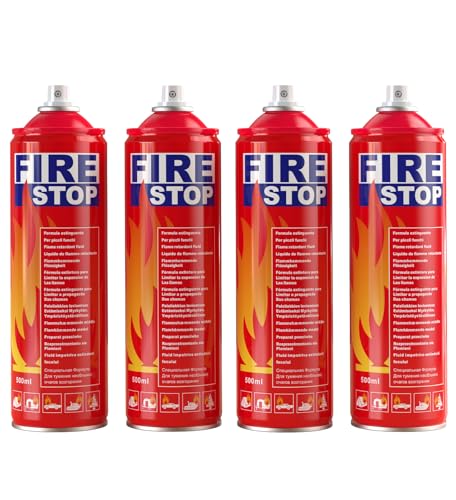 AmzBoom Fire Extinguisher 4-Pack with Mount BracketsPortable for Home Kitchen Car BoatBBQ -Multi-Purpose Fire Protection