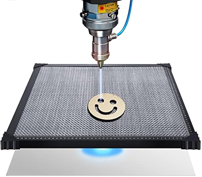 Honeycomb Laser Bed 19.68 x 19.68 x 0.87 Inch Honeycomb Working Table with Aluminum Plate Honeycomb Working Panel for Laser Engraver Cutting Machine with 4 Pcs Protectors of Corner