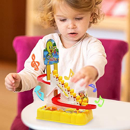 Image of MOROVIK Toy Set, Funny Automatic Stair-Climbing Ducklings Cartoon Race Track Set Little Lovely Toy Escalator Toy with Lights and Music
