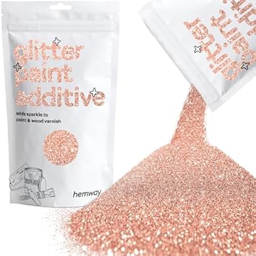 Hemway Glitter Paint Additive - Rose Gold | 100g Metallic Flakes for Adding Sparkle to Paints & Wood Varnish | Add to Emulsion, Acrylic & Latex for Indoor Sparkly Walls