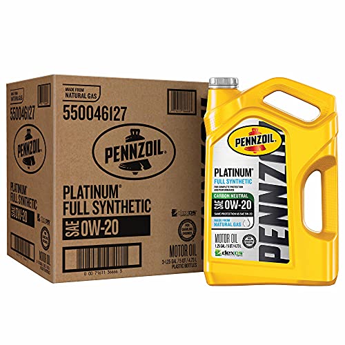 Pennzoil Platinum Full Synthetic 0W-20 Motor Oil (5-Quart, Pack of 3)