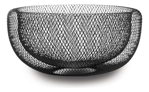 Fruteira Centro de Mesa Cesto de Metal Stand Aramado Aço Inox Decorativo Organizador de Frutas e Leg