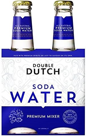 Double Dutch Soda Water, Low Calorie Perfect Mixer for Cocktails, No Artificial Colours Preservatives or Flavours, 200ml Bottles (Pack of 4)