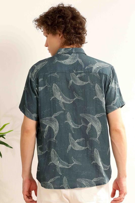 Image of BE ACTIVE Men's Printed Motif Half Sleeve Shirt || Printed Perfection || Breathable Comfort || Casual Sophistication