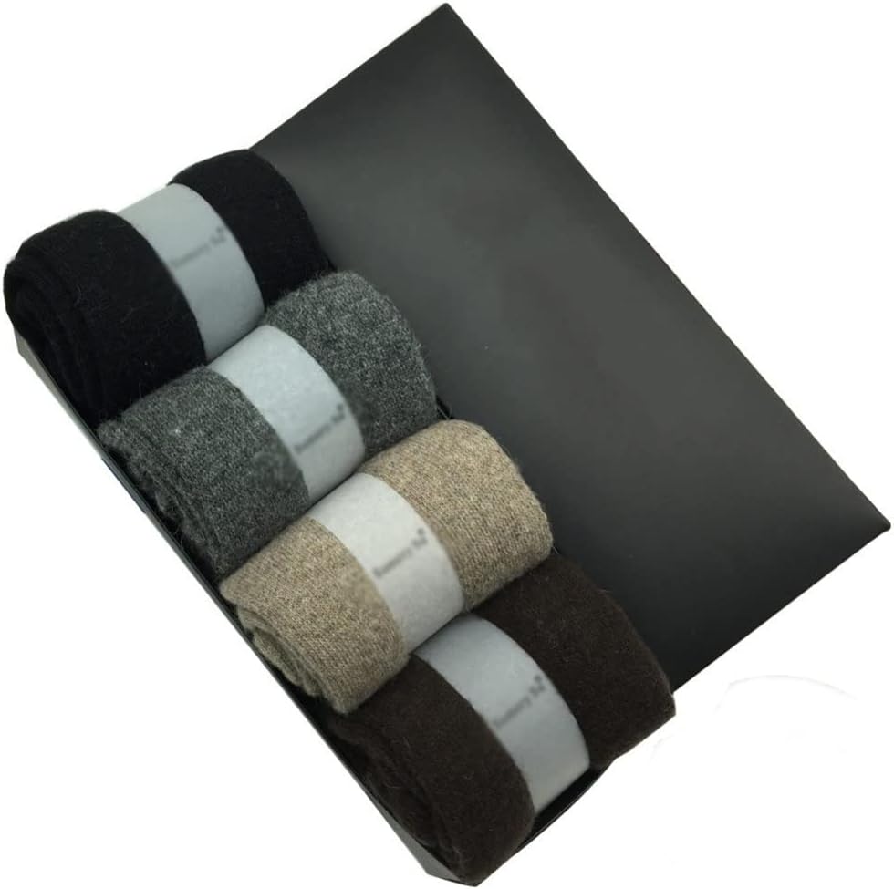 4 Pairs/Box Winter Thick Socks Men Fashion Cashmere Breathable Male Colors