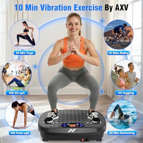 Image of AXV Vibration Plate Fitness Platform Exercise Machine Vibrating Shaking Full Body Shaker Workout Vibrate Stand Shake Board Sport for Weight Loss Fat Burner for Gym Home Office
