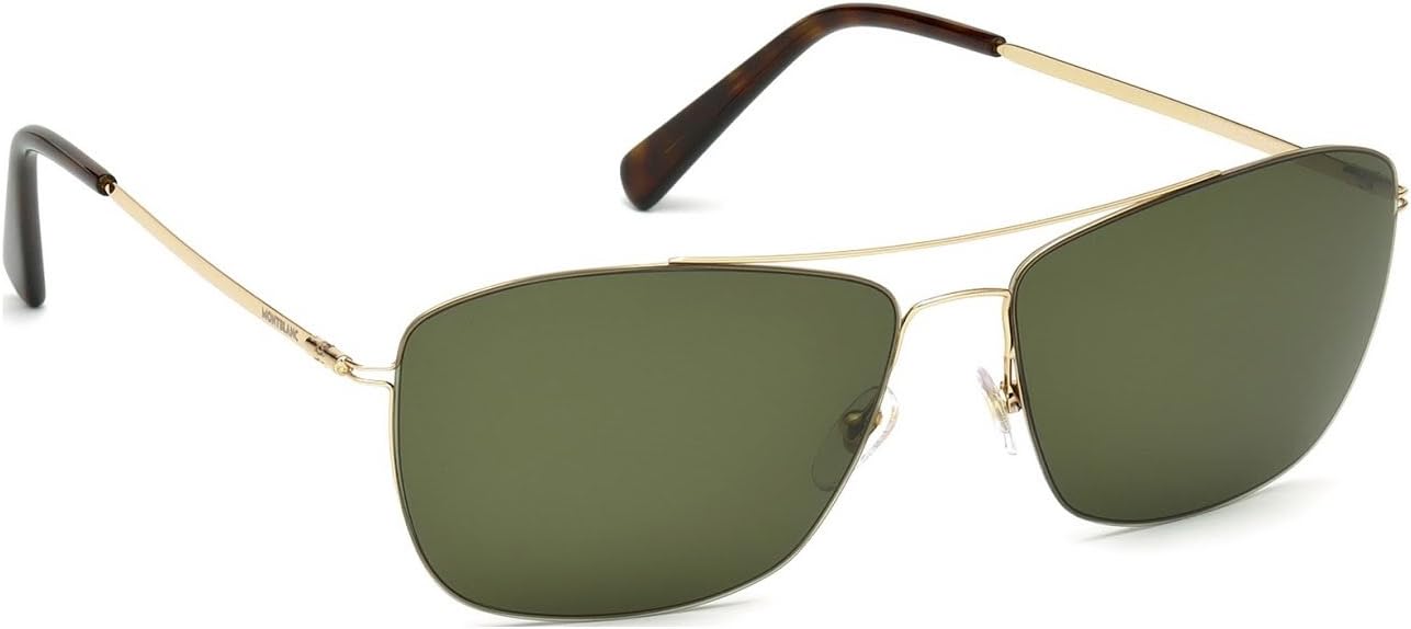Mont Blanc MB594S Sunglasses - Shiny Rose Gold Frame, Green Lenses, 59 mm Lens MB594S5928N