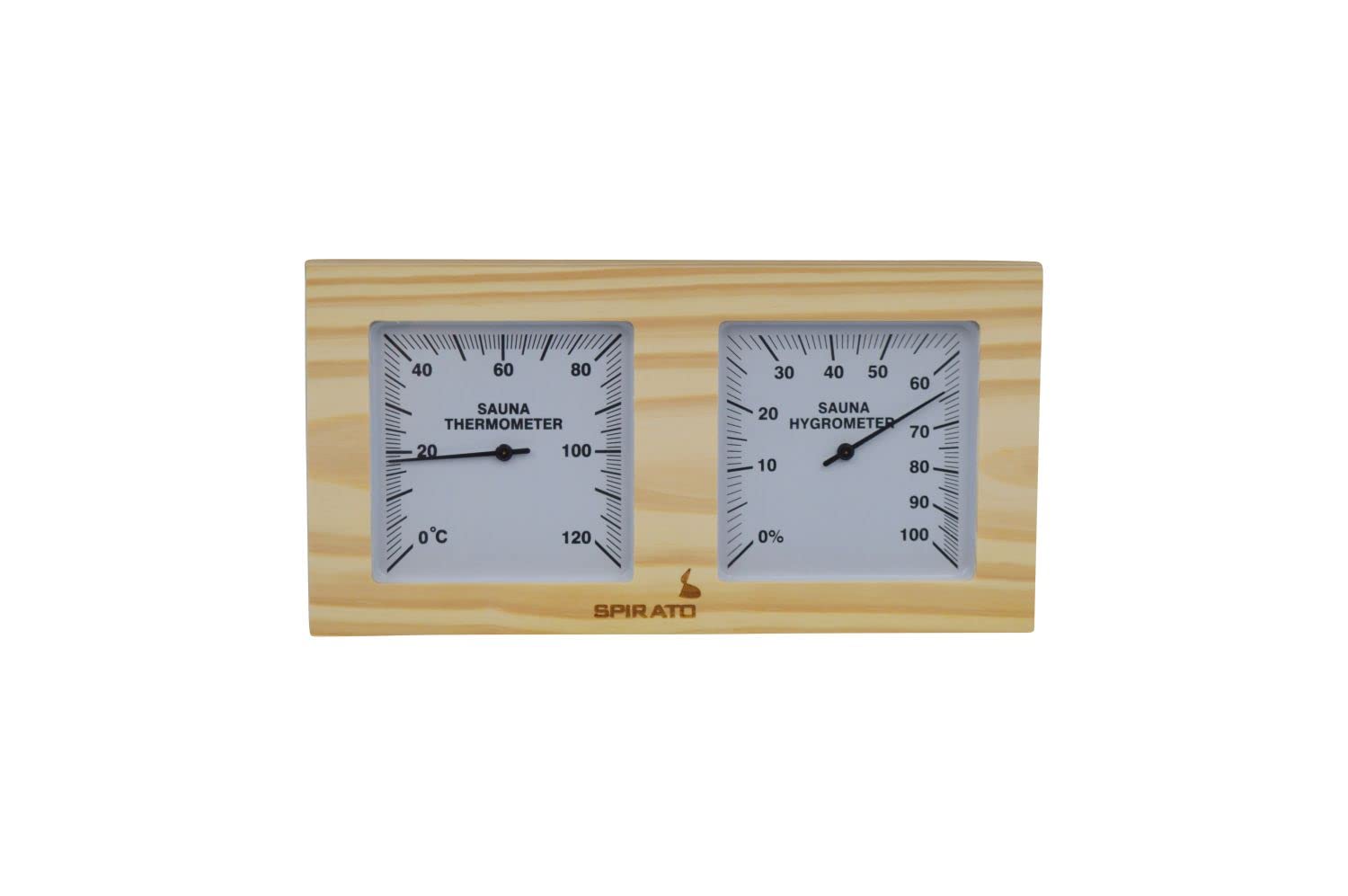 Termómetro e higrómetro para sauna en marco de madera