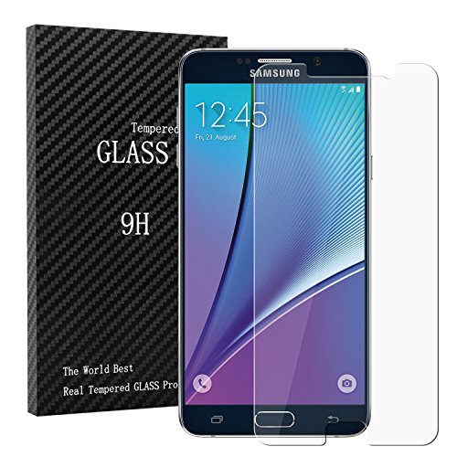 Note 5 Screen Protector, Galaxy Note 5 Tempered Glass Screen Protector - Badalink 9H Hardness Tempered Glass Bubble-Free Arc Edge Design Screen Protector for Samsung Galaxy Note 5