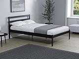 Birlea Black Small Double Bed Frame 4FT Bedstead Luka Solid Pine Traditional