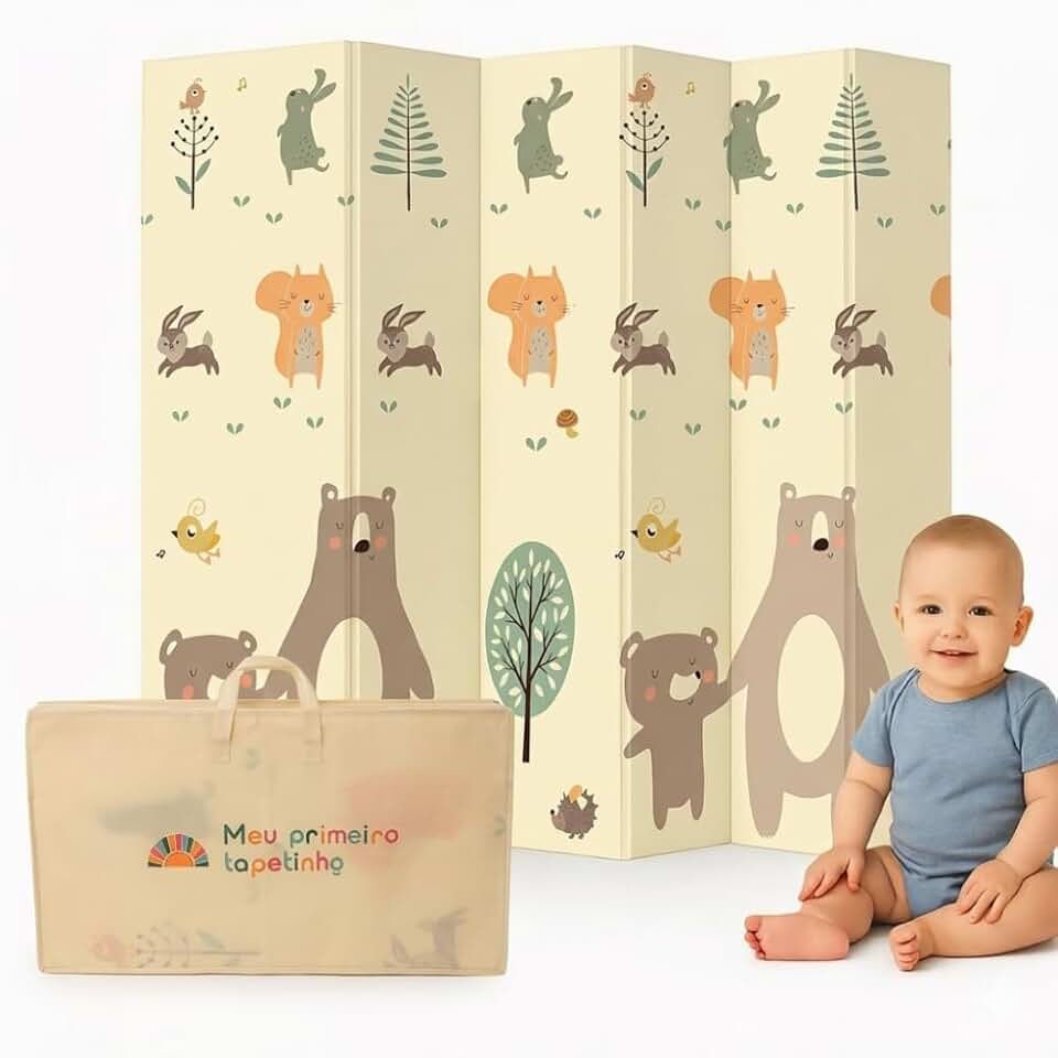 Tapete Tatame Infantil Dobrável 1,2x1,8m Dupla Face em Espuma Macia – Conforto e Segurança para Brincar, Engatinhar e Recreação