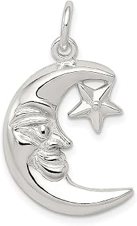 Colar com pingente de estrela e lua crescente em prata esterlina 925 joias finas celestiais para mulheres presentes para ela