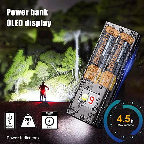 Vastfire Best Bike Lights For Night Riding 8000 High Lumen 5 Leds 5 Modes 5200 Mah Usb Type-C Charging And Discharging Mtb Headlight Most Powerful Mountain Biking Bicycle Light For Off Road Trails #TOP3