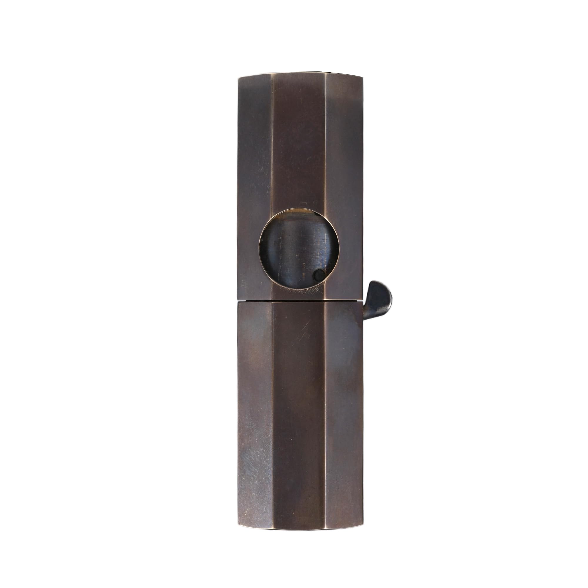 Refillable Windproof Soft-Flame Unique Vintage Brass Kerosene Lighter Press Ignition Outdoor Double-Flame Jet Grinding Wheel Flint Collectible Mens