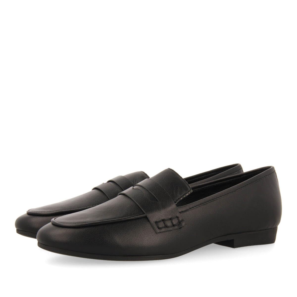 GIOSEPPO Mocasines Negros de Piel para Mujer Fedora