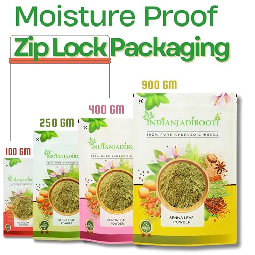 Image of IndianJadiBooti Senna Leaf Powder | Cassia angustifolia | Helps in Digestive wellness | 3 Packs of 900 Grams